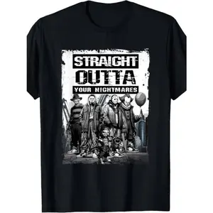 [100% Cotton] Straight Outta Nightmares" Men'S Vintage Horror Halloween T-Shirt - 100% Cotton T-Shirt For Men And Women