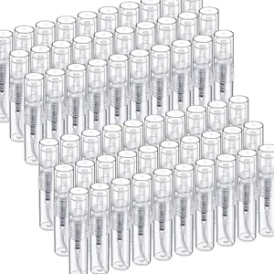 Mini Spray Bottle, 60PCS 2ml Mini Clear Plastic Spray Bottle Empty, Fine Mist Refillable Mini Perfume Bottle. Small Empty Sample Containers Bottle. 2ml, 60 Pack, Clear