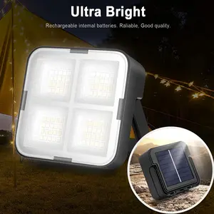 LED Solar Camping Light, USB Rechargeable Camping Light, 4 Lighting Modes, Solar Tent Light, Suitable for Power Outages, Emergencies, Hurricanes, Home and Hiking, Fishing and Construction Site Lighting, Solar Camping Light, Portable Camping Light