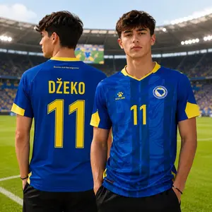 Bosnia and Herzegovina Home Soccer Jersey, Džeko 11 Football Shirt, Blue National Team Fan Jersey, Balkan Football Apparel, Match Day Soccer Tee For Men Women