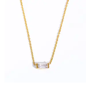 Rectangular Gem Necklace