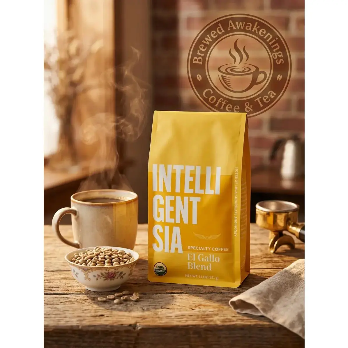 El Gallo House Blend Light Roast Whole Bean Coffee Beans - 12 oz Balanced Everyday Cup Espresso Coffee, Ideal for Pairing with Chocolate, Milk, Arabica Beans