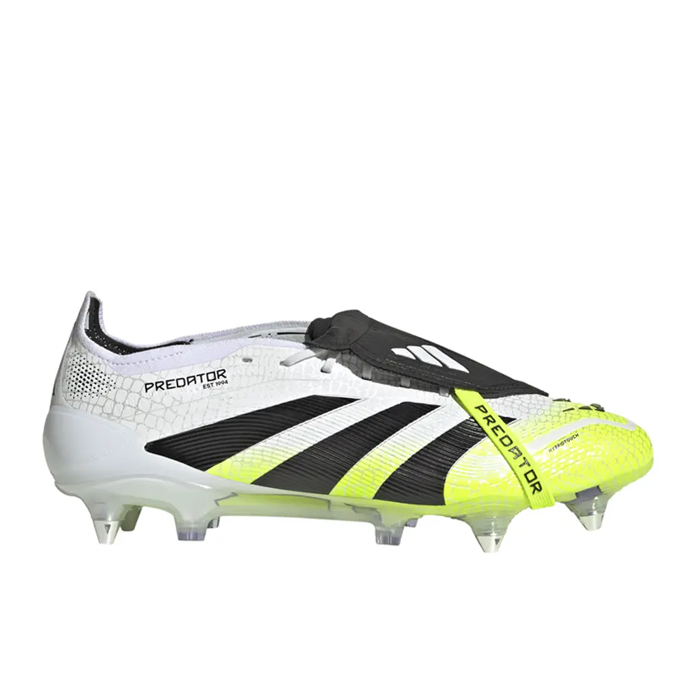 adidas Mens Predator Elite Fold-Over Tongue Soccer Cleats - White, Yellow adidas Mens Predator Elite Fold-Over Tongue Soccer Cleats - White, Yellow