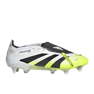 adidas Mens Predator Elite Fold-Over Tongue Soccer Cleats - White, Yellow adidas Mens Predator Elite Fold-Over Tongue Soccer Cleats - White, Yellow