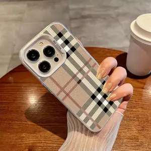 Retro plaid texture pattern, anti-drop, anti-slip TPU full-cover lens mobile phone protective case, suitable for iPhone 17 16 15 14 13 12 11 XS X and other series models, ideal choice for gifts