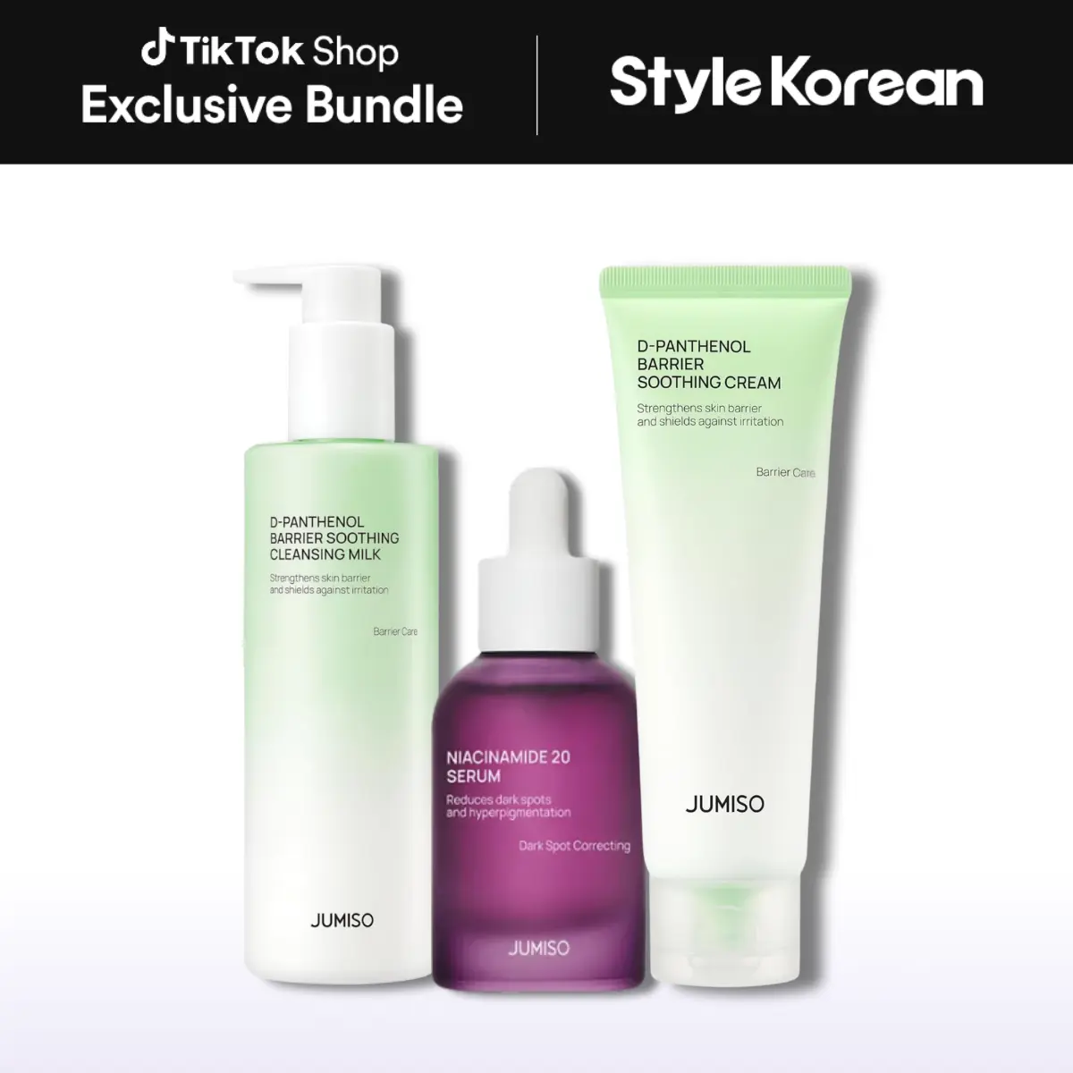 [Jumiso] Glass Skin Barrier Beginner Set - D-Panthenol Barrier Soothing Cleansing Milk 300ml / Niacinamide Serum 20% 40ml / D-Panthenol Barrier Soothing Cream 80ml