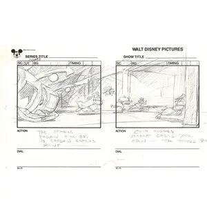 Chip n Dale Rescue Rangers Original Production Animation Storyboard Walt Disney FIRST EPISODE 1988 A67