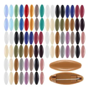 48PCS Colorful Hijab Pins for Women – Plastic Hollow Oval Scarf Pins Locking Brooch Set