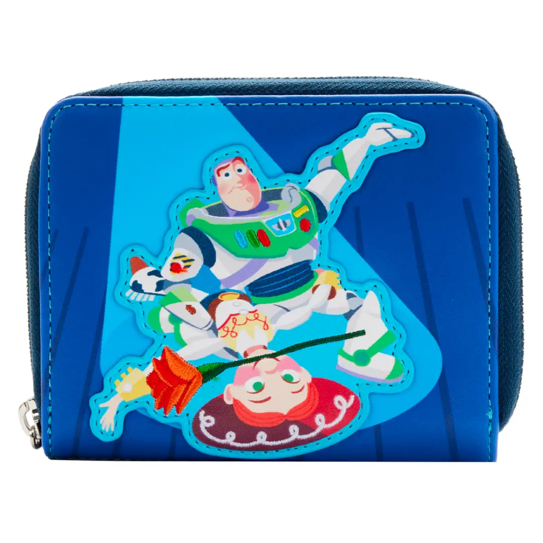 Loungefly Toy Story Jessie & Buzz Lightyear Trendy Vegan Leather Zip Around Wallet with Embroidered Scene, Practical Storage & Sturdy Metal Zip, Zipper Wallet, Cute Zipper Wallet
