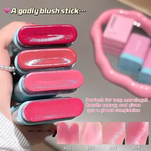 Glassy Water Glow Blush Stick, Waterproof Long-Lasting, Color Correction, Suitable for All Skin Tones, Brightening Effect, Birthday Gift, Valentine's Day Gift