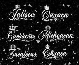Mexican States Vinyl Decal - Crown Cursive Design