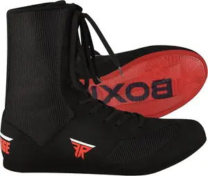 High-Top Boxing Shoes Lightweight Leather Boots for Boxing Kickboxing & Martial Arts Unisex Pro Training Gear for Men & Youth Black Combat Sports Shoes #BoxingShoes #Kickboxing #MartialArts #CombatSports #TrainingGear Footwear