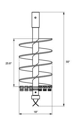 18" Heavy-Duty Auger for Skid Steer - Drill Big Holes for Tree Planting