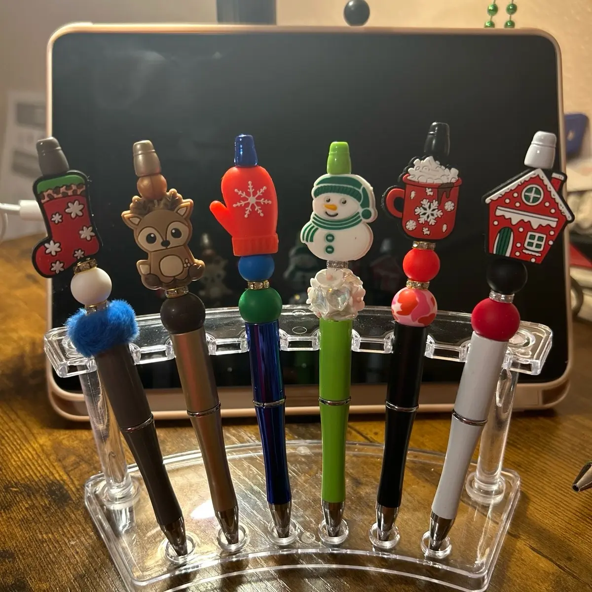 Christmas Pen Sale - Assorted Colors and Styles for Holiday Gifting Pre-made Writing fancy pens diy art Handmade Beaded