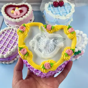 Large Heart-Shaped Cake Box with Flip-Top Lid - Clear Dome Lid & Layered Tiered Design for Birthday Party Decorations, Jewelry Display, Dustproof Storage - Decorative Box for Valentine’s, Weddings, Anniversaries, Dollhouse Display - Girls