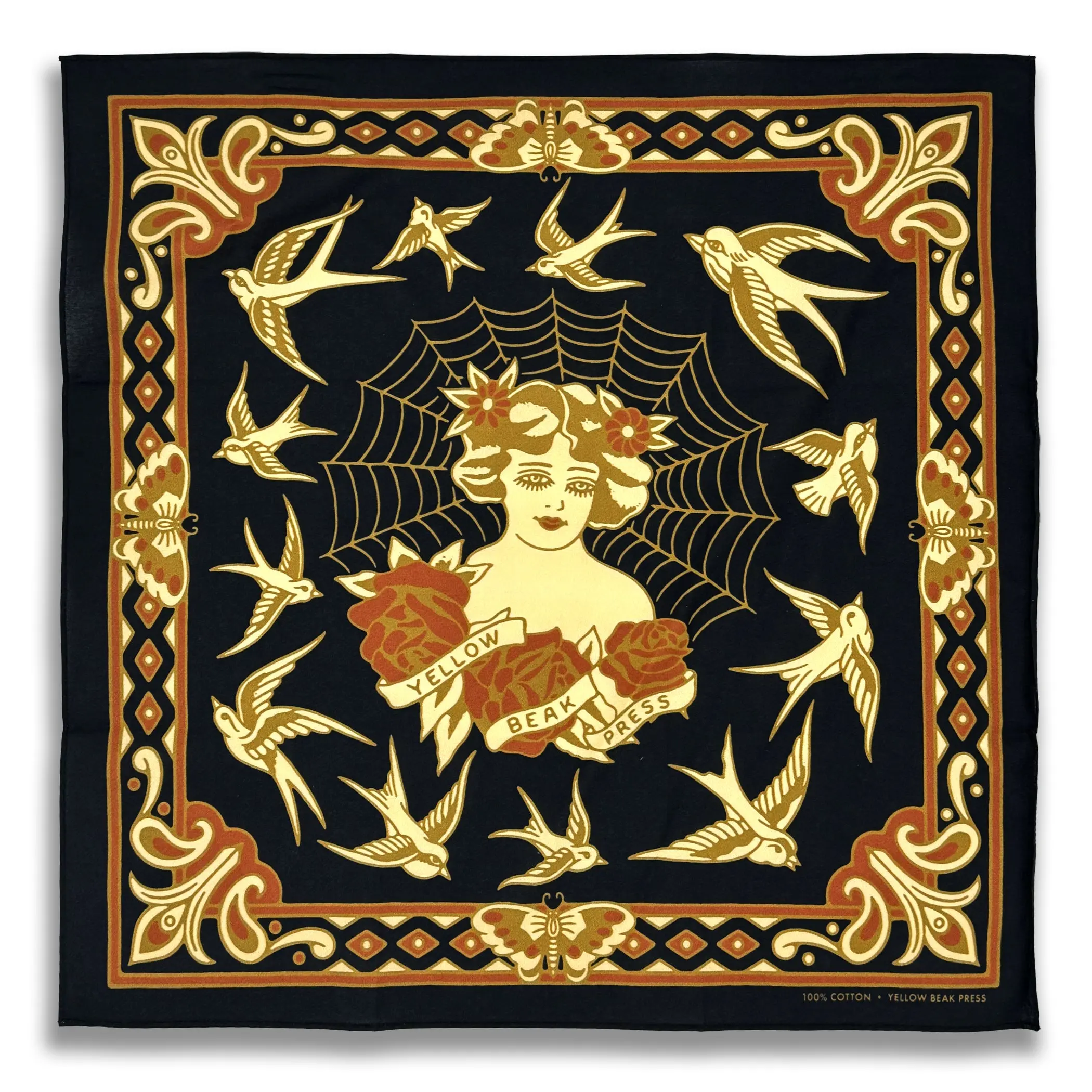 Black Spiderweb Bandana