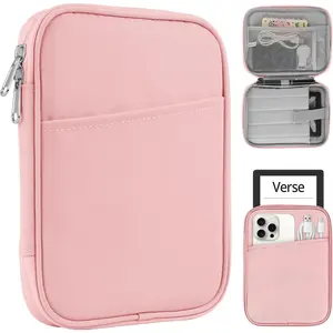 Universal Sleeve for 7-8 inch Tablet Fire HD 8/Fire HD 8 Plus Compatible iPad Mini (6th Gen) 8.3" 2021, iPad Mini 5/4/3/2/1, Tab A8, 7"-8" inch Android Tablet Sleeve Case-Pink