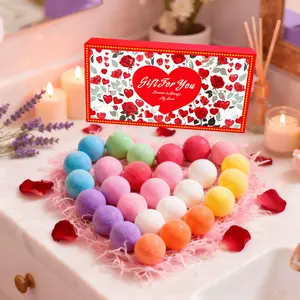 24 Piece Handmade Bubble Bath Bombs Gift Set Body Care for Women, Essential Oils & Foaming Ingredients, Ideal for Wife, Girlfriend, Sister