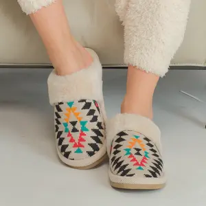 Aztec Pattern Slippers Shoe Footwear winter indoor outdoor casual home plushGirl women's  slippers Women's Fluffy Luxury Slippers Flipflop Slide Comfort Classic