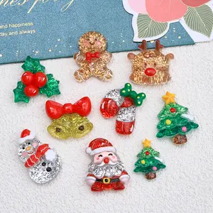 [Shopping Gift] Cartoon Sparkling Christmas Ornaments Decoration Lightweight Resin Shiny Fun Festive Cheer Perfect Holiday Gift