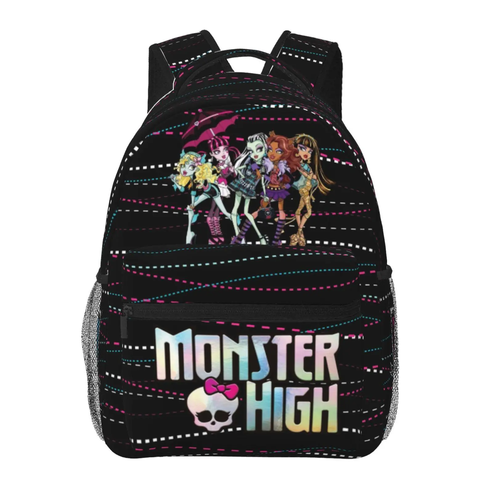 Cartoon Monster high Backpack Monster high dolls Large Capacity Bagpack Laptop Backpack with Adjustable Straps for College Travel Work