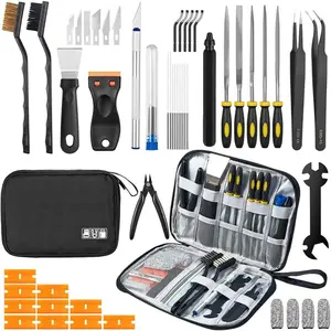 50Pcs 3D Printer Tool Kit Complete Set with Cleaning, Finishing, Trimming & Deburring Tools for FDM/SLA 3D Printing Post-Processing