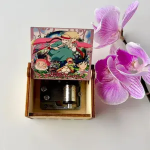 Beaufuil vintage hand crank music box anime trinket gift idea