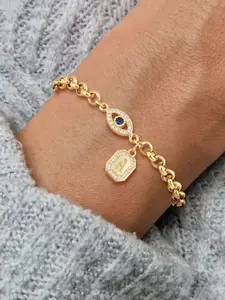 New Classic Stainless Steel Chain Bracelet for Women, Elegant Jewelry Bracelet, Beautiful Bracelets, Elegant Initial Eye Design, Perfect Gift for Her, Stylish Accessory for Everyday Wear