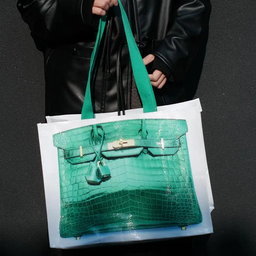 2026 Hot Laminated Portable Woven Bag Pp Plastic Waterproof Laminated Snakeskin Bag Luggage Packaging Storage Print Shopping Bag Fabric tiktokshopspringglowup Reusable Bags Reusable Grocery Bags