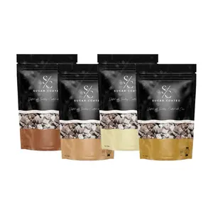 20-Pack Mini Variety Sugar Coated Chocolate Square Bites | 1oz Bags | 4 Peanut Butter, 4 Lotus, 6 Caramel, 6 Vanilla | Perfect for Snacking Sharing or Gifting