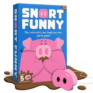 snort funny，snort funny game Funny Party Game, Family Fun Game, Laugh You Lose Challenge with 5 Pink Snorting Snouts, for Families, Adults, Birthdays and Game Nights