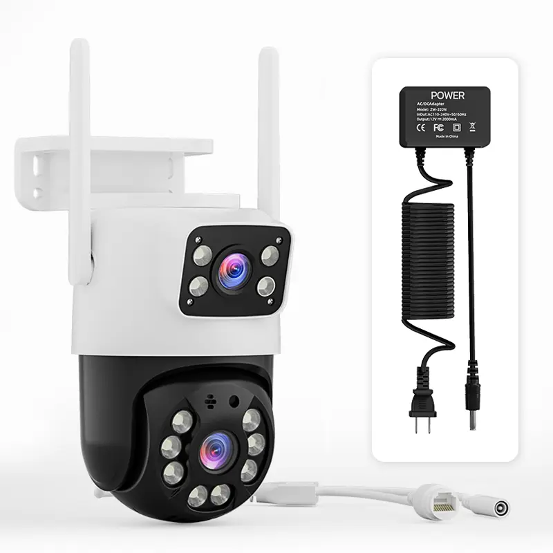 ICSEE APP Wireless WiFi Home & Outdoor Dual Security Camera System, 8MP+6MP HD lens,360° Pan-Tilt Real-Time Viewing, Night Vision, Motion Detection, 2-Way Audio, Auto-Connect,Micro SD Support