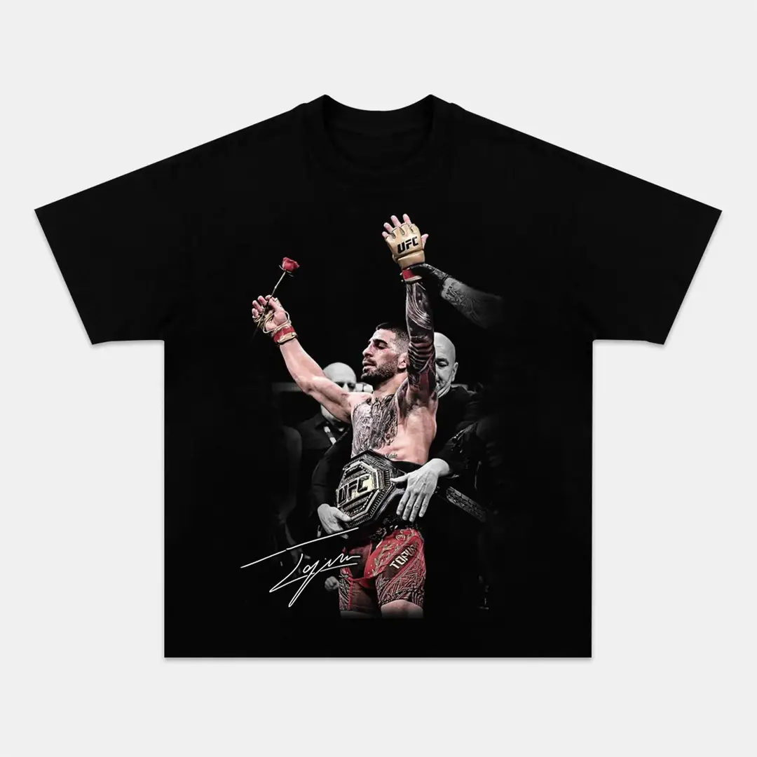 ILIA TOPURIA V2 TEE, Boxing T-shirt, Boxer Tee, Sports Shirt, UFC Shirt, MMA Shirt, Gift for Him Gift For Her Menswear Clothing Cotton Crewneck Casual