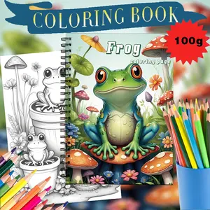 Beautiful Animal Frog Coloring Book - 32 pages, unique cover and exquisite design | Relaxing art for adults | Perfect gift for Valentine's Day, Christmas, Halloween, etc. Drawing