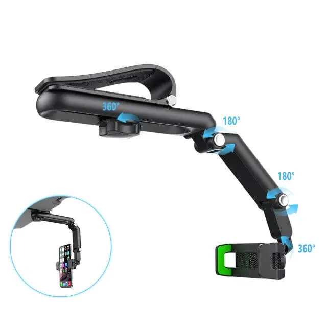 New 1080° Multi-function Sun Visor Universal 360 Degree Rotating Phone Holder Suitable for Any Scene Car Holder-Rotatable and Retractable porte para telefono bracket carmobile supplies multi-function sun visor universal phone holder