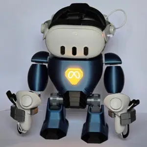 VR Robot Stand w/ LED Chest | Holds Headset & Controllers | 14” Tall