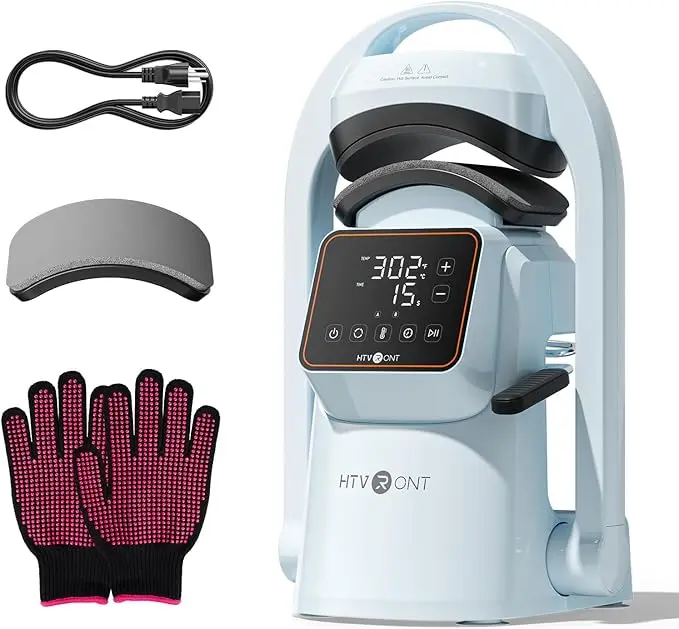 HTVRONT Auto Hat Press Machine - Hat Heat Press Machine with Precise Temp&Timer Control, Hat Heat Press Machine for Caps with 2 Platens, Compatible with DTF Film, Embroidery, Sublimation
