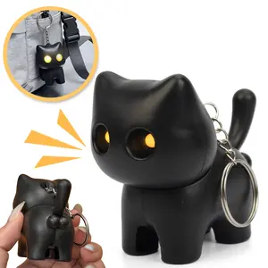 Mini Cat Keychain Toy with Lights and Sound Effects, Sensory Entertainment Stress Relief, Ideal Party Easter Back-To-School Gift