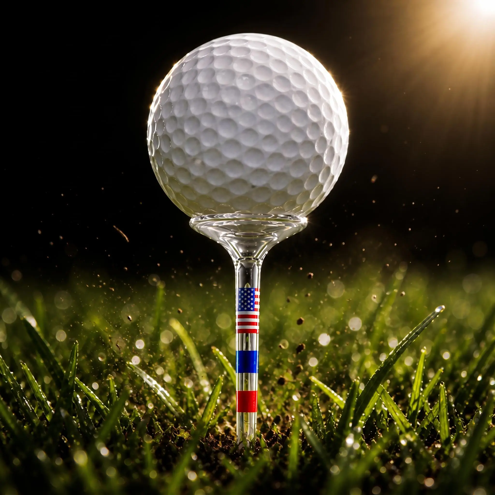 USA Flag Golf Tees 3 1/4 Inch, Durable Plastic Golf Tees with Oversized Head, Golf Gifts for Men Golfers 30/50 Pack