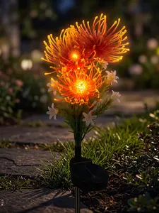 Solar Spider Lily Lights Lights for Kitchen Dining Room Decor, Aesthetic Spider Lily Lamp for Home Windowsill & Patio, Waterproof Mood Lighting