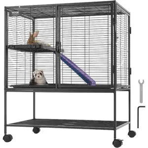 VEVOR 69 Rolling Metal Ferret Cage, Large 4-Tier Critter Nation Cage, Small Animal Cage with Ramps Tray, Easy to Set up for Pet Mice, Hamster, Guinea Pig, Chinchilla, Squirrel, Hedgehogs, BunnyVEVOR Super Brand Day