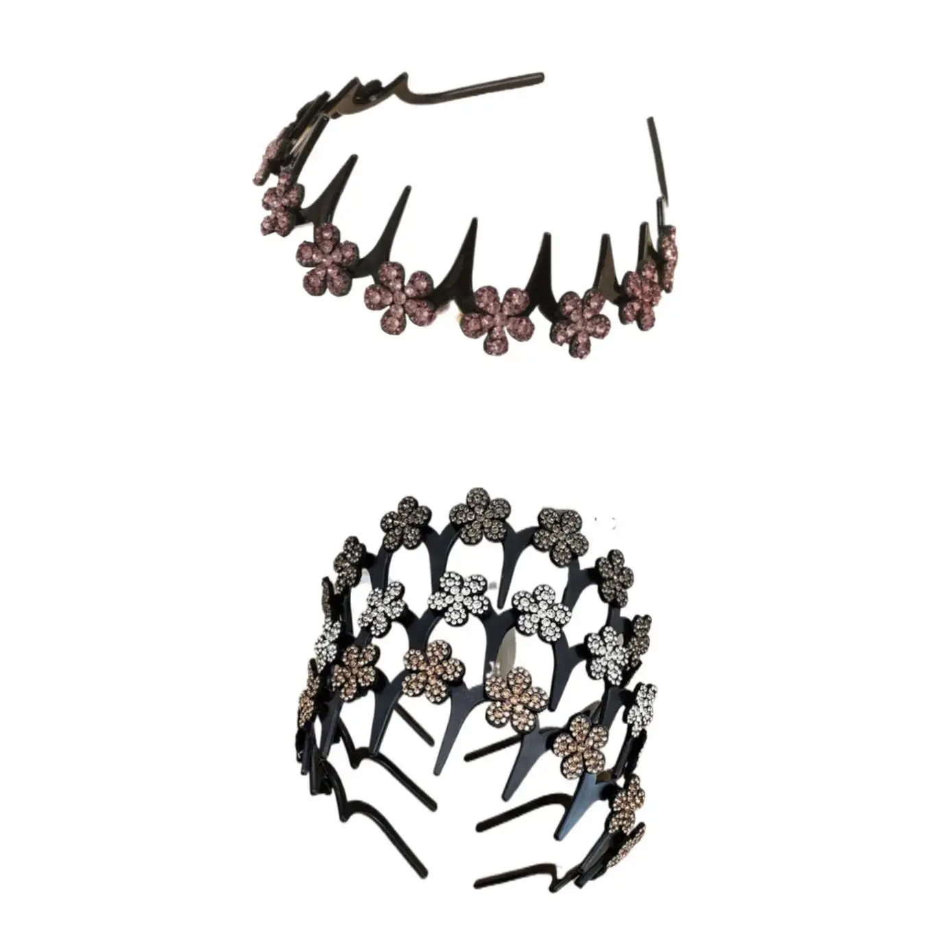 Elegant Wavy Crystal Butterfly Headband Set for Women, Lightweight Non-Slip Romantic Hair Accessories for Weddings & Parties, Headbands Women, Romantic Accessories