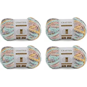 Crafted By Catherine Chunky Heather Multi Yarn -  (7 oz / 49 Yards Each Skein) -  Gauge 6 Super Bulky - Cozy Soft Fluffy Yarn for Knitting and Crocheting