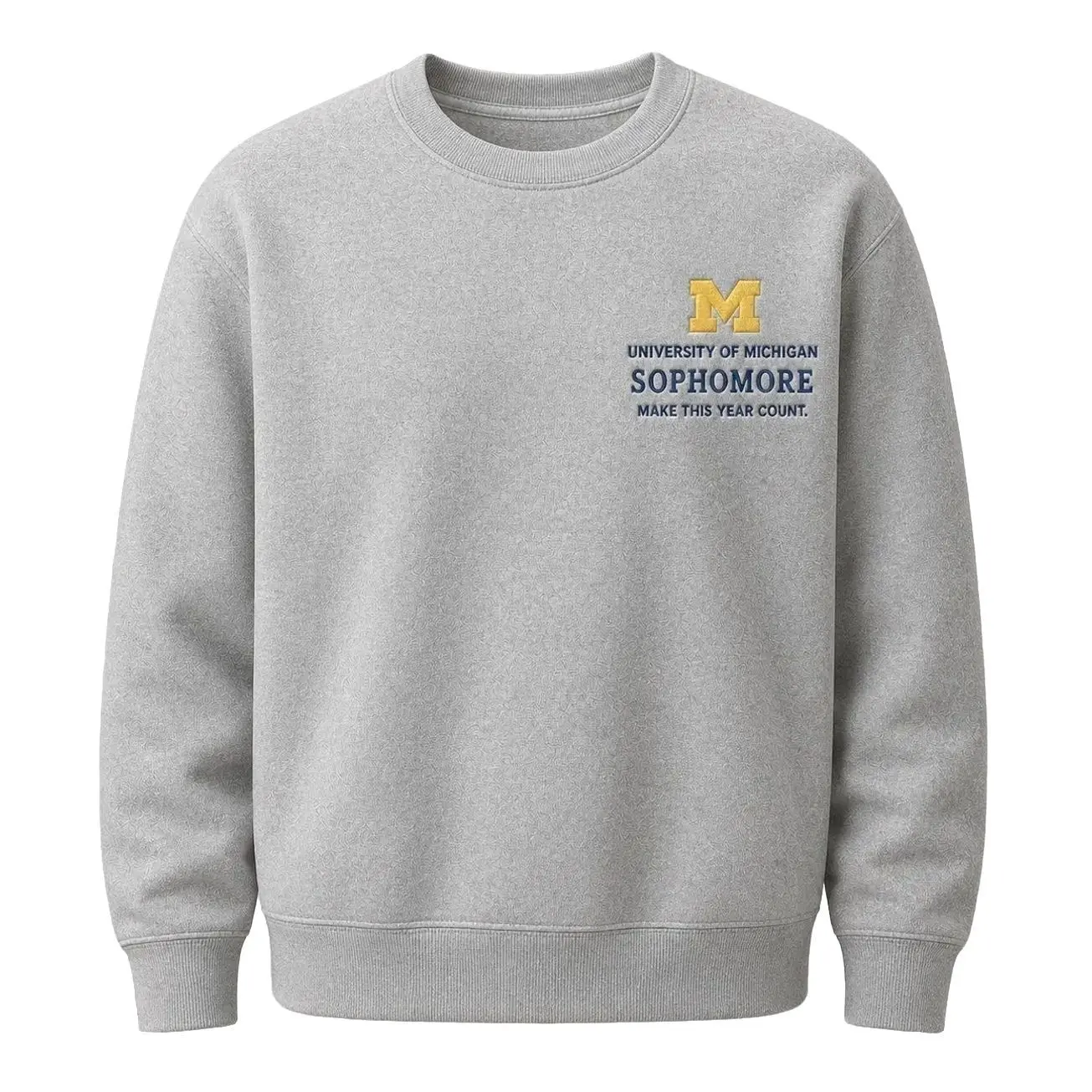 University of Michigan Sophomore Crewneck Sweatshirt, Michigan Wolverines College Class Year Pullover, U-M Campus Student Sweater, Gray University Gift