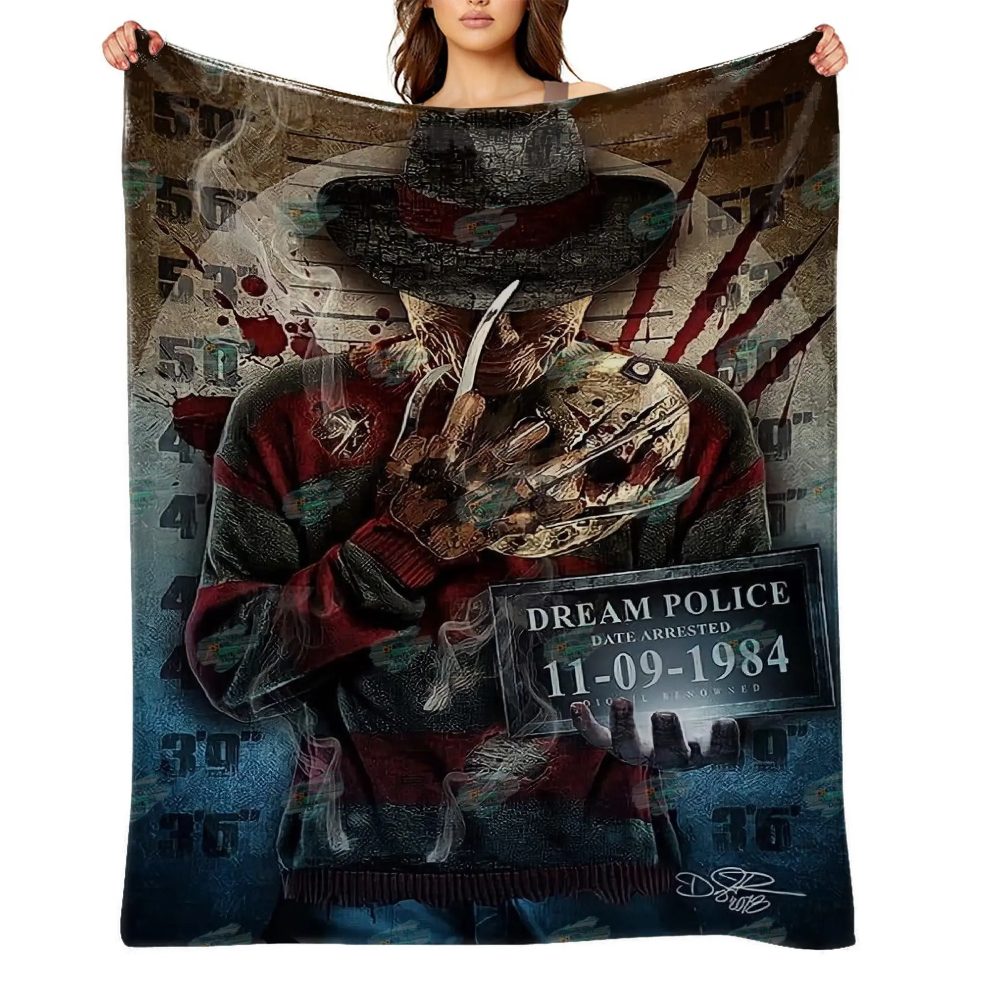 Freddy Krueger Graphic Flannel Throw Blanket - Ultra Soft, Wrinkle Resistant, Anti-Shrink, Quick-Dry, Durable, Machine Washable All Seasons Blanket - Perfect Gift for Kids A-31, Graphic Blanket Throws