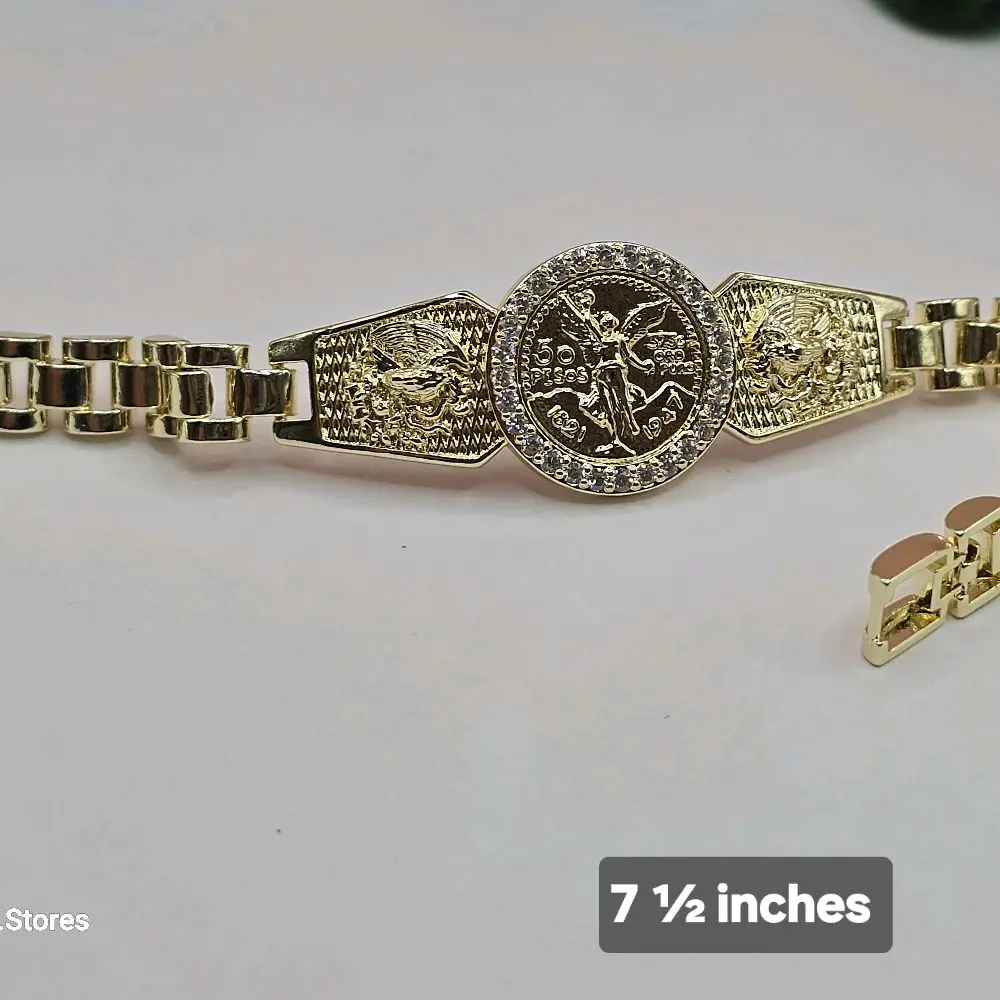 Centenario style fashion bracelet  GOLD PLATED adjustable 7 ½inches  clear stone's