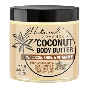 YCB Coconut Cocoa Butter Body Butter, 2.5 Oz - Deeply Moisturizes and Smooths Dry Skin, Enriched with Coconut Butter, Vitamin E, and Honey. Non-greasy, Shiny, and Fragrant. Suitable for All Skin Types, Moisturizer.