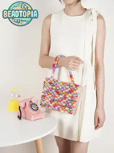 Beadtopia DIY Beading Kit Rainbow Heartbeat Crossbody Phone Pouch