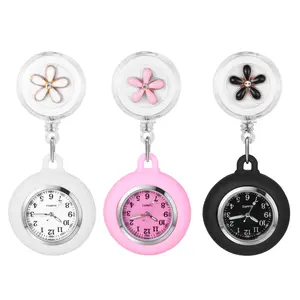 OIDEA Luminous Flower Nurse Watch with Retractable Reel and Easy Read Dial