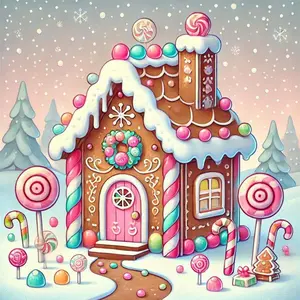 1pcs 5D DIY diamond painting kit, 5D diamond art set, DIY decoration, gingerbread house diamond painting kit full round drill DIY, mosaic, diamond art, DIY art home decoration, suitable for Halloween and Christmas.